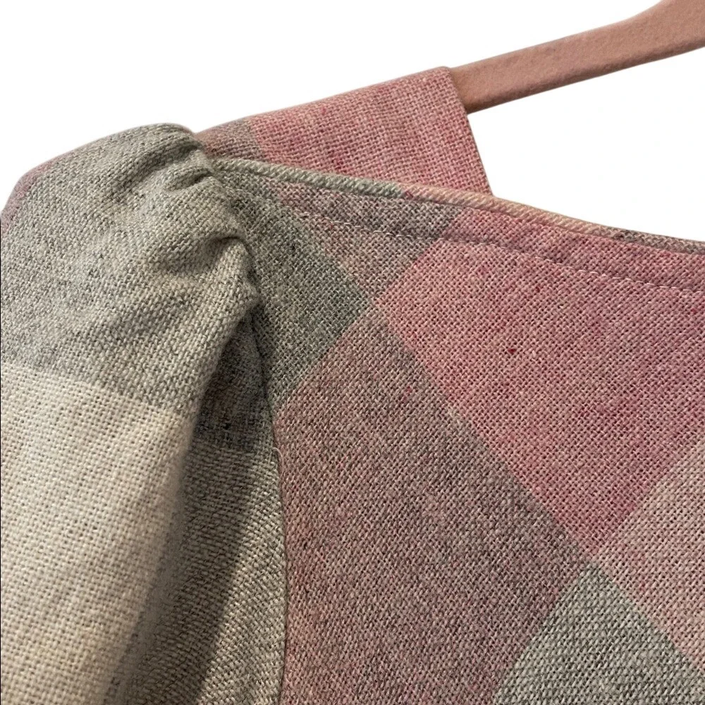 Pea Patch New York Vintage Pink‎ plaid Dress XS Small